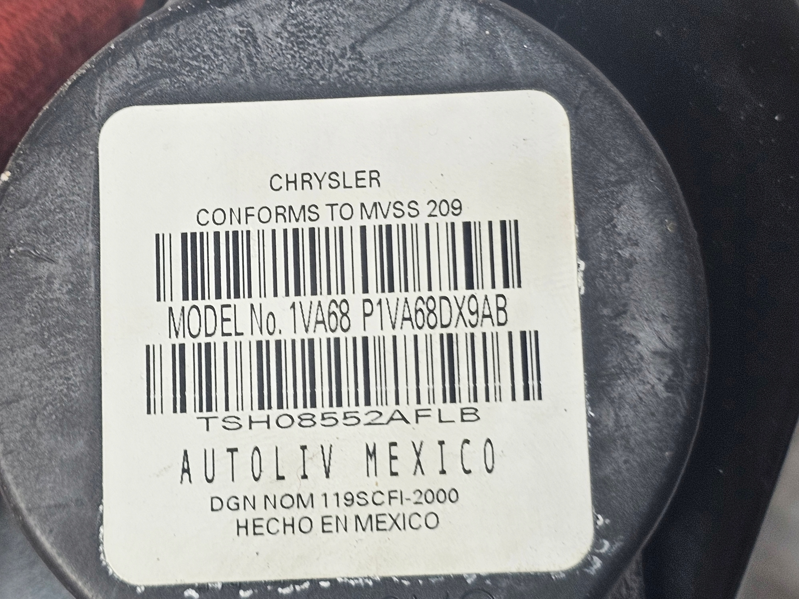 CHRYSLER 200 16- ремень безопасности перед 1VA67DX9AB америка