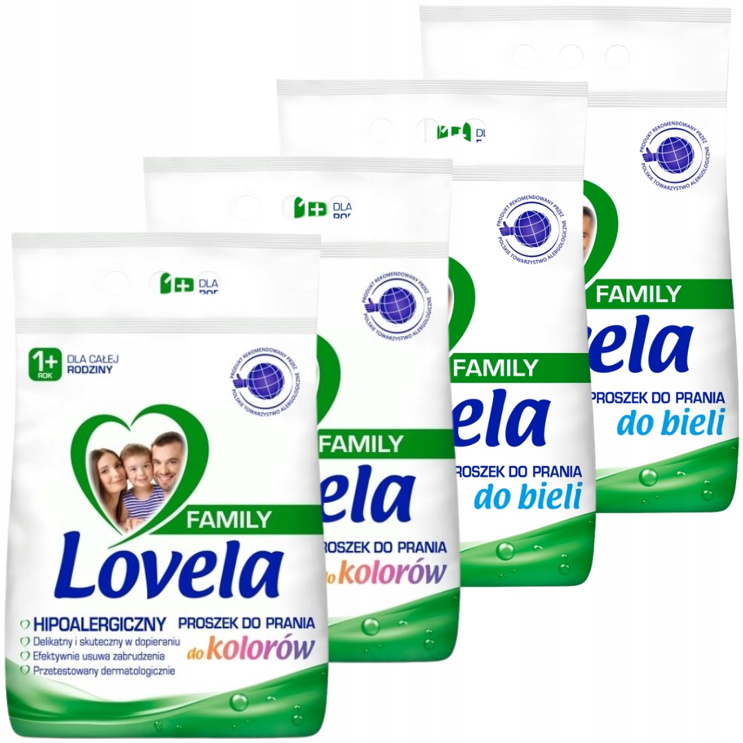 Levně Lovela Family Prací prášek Bílá a Barva 4x2,1kg (112 praní))