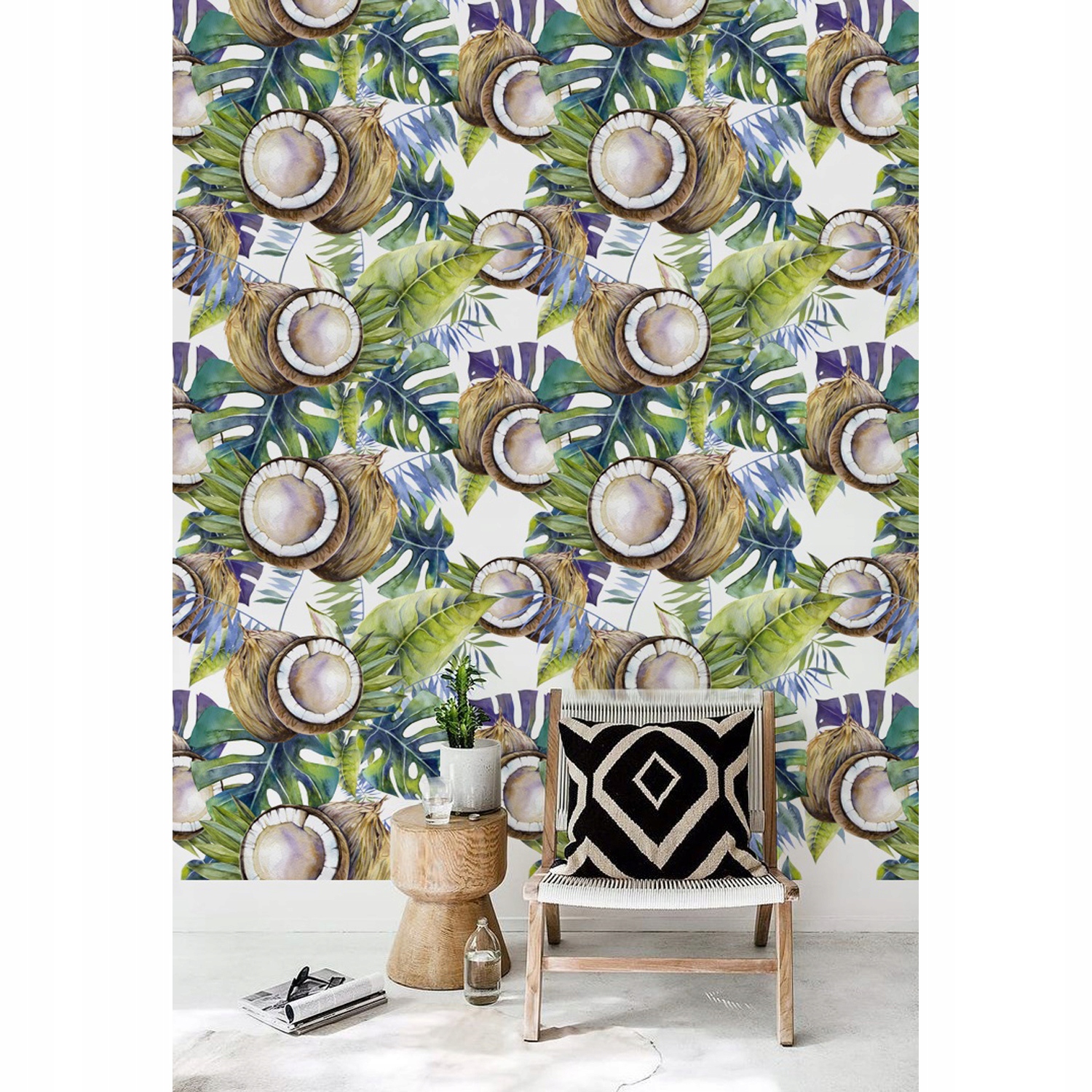 

Tapeta flizelina Kokosowy tropikalny wzór 254x184