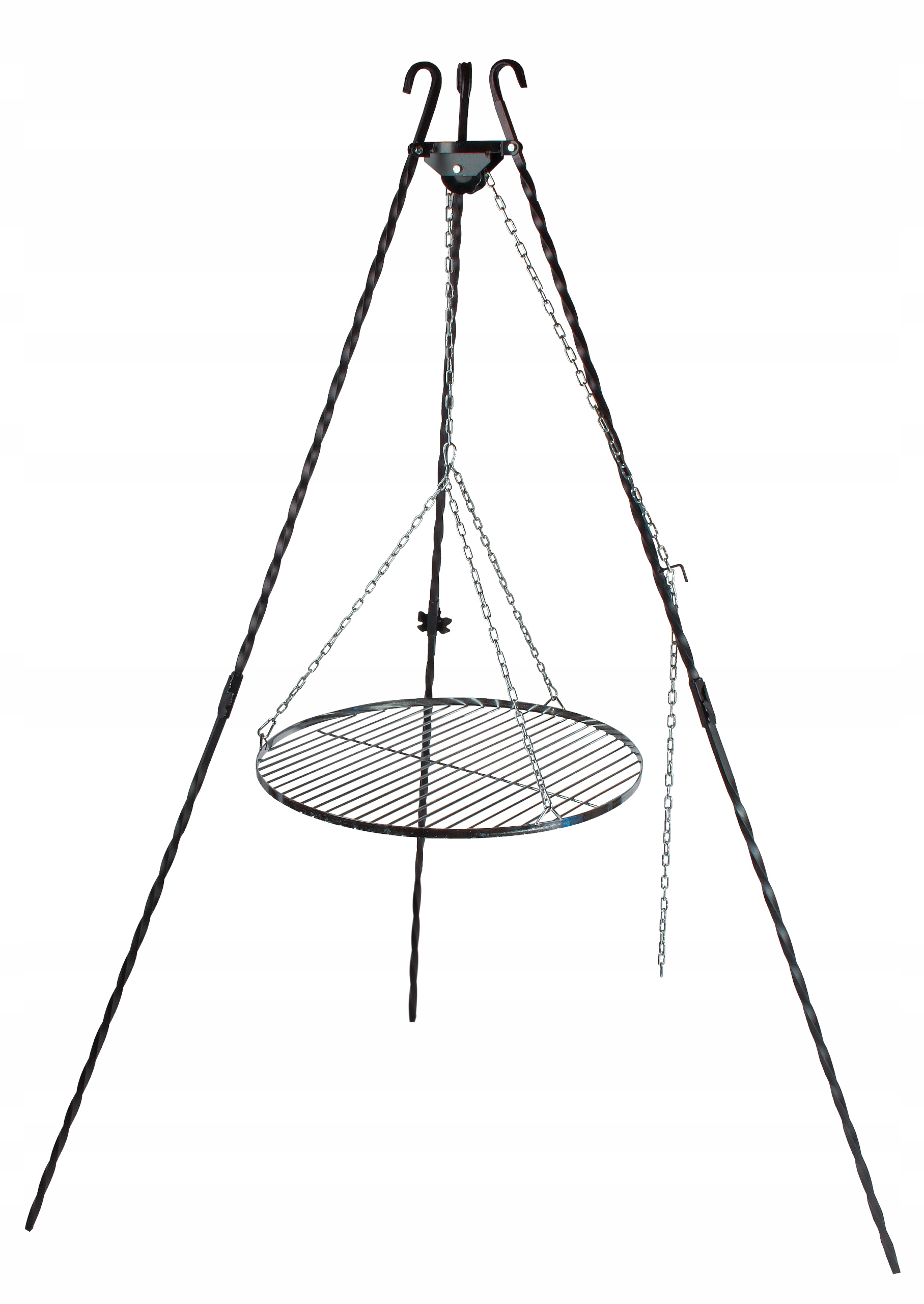 Grill Ogrodowy Trójnóg Ruszt Nierdzewny 60 CM Z Łańcuchem