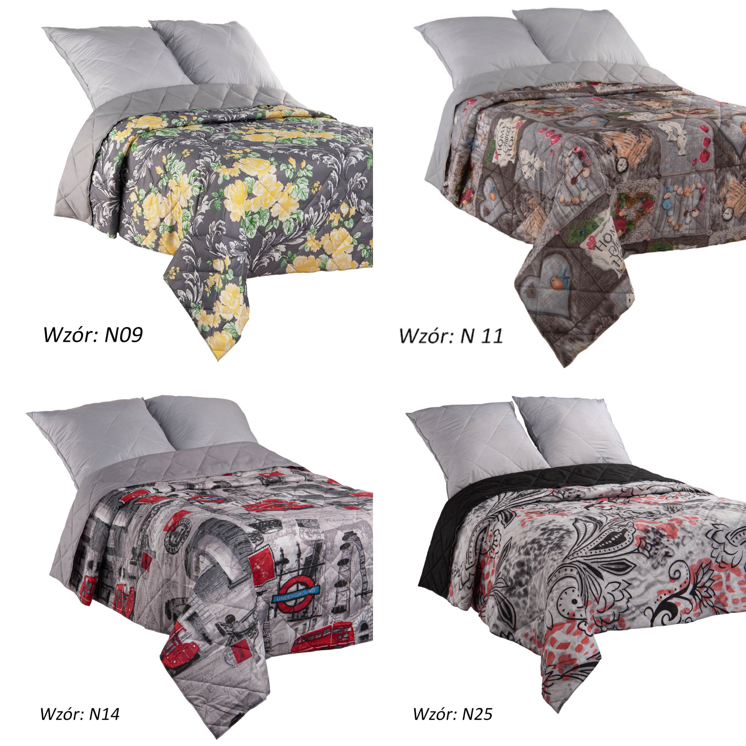 NARZUTA PIKOWANA NA ŁÓŻKO DWUSTRONNA 170X210 KAPA Szerokość produktu 170 cm