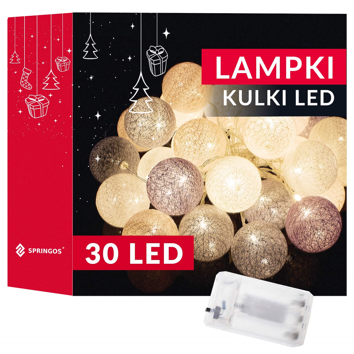 

Girlanda Kulki Na Baterie Cotton Balls 6cm 30LED