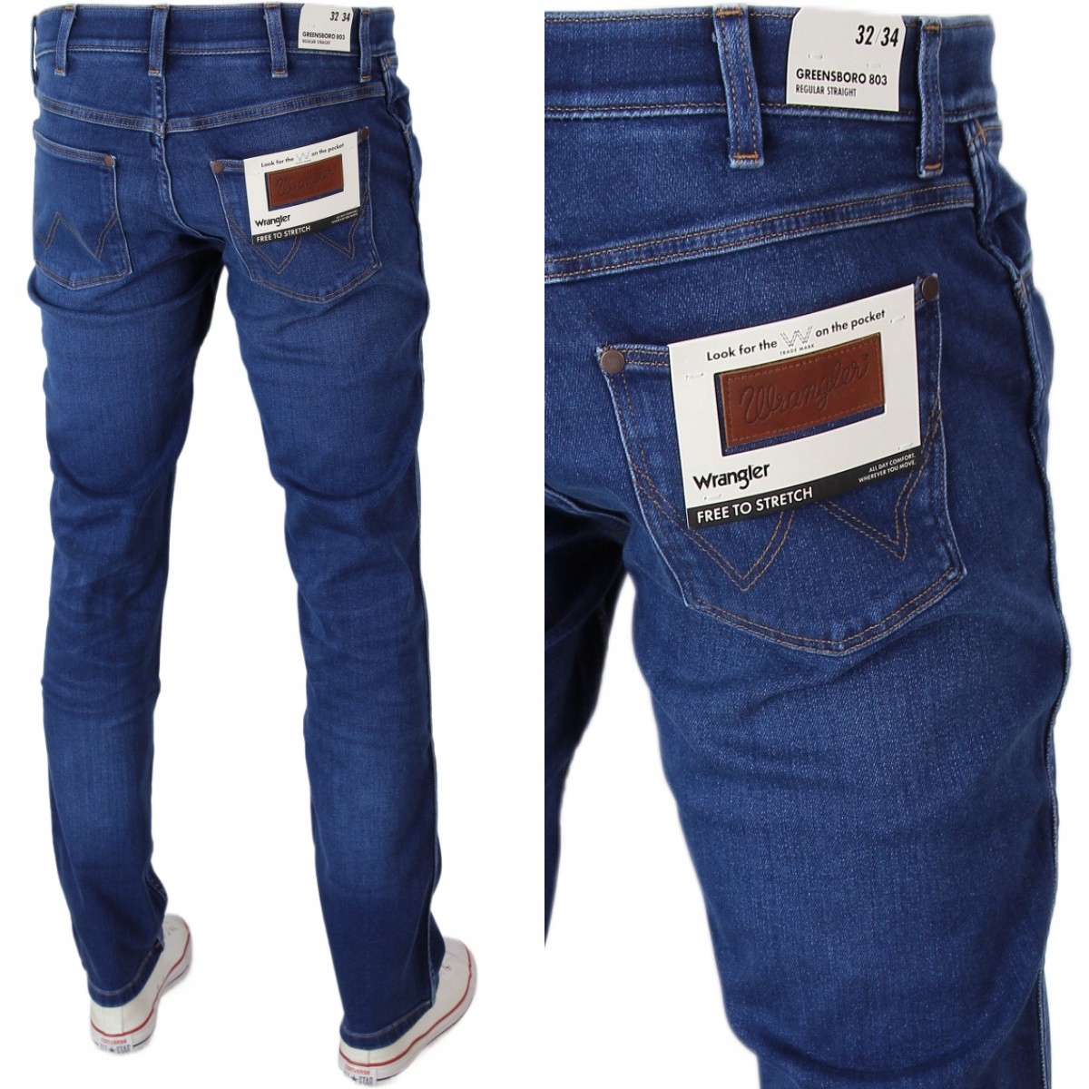 Wrangler Greensboro Jeansy Proste Regular " Blue Jam" W33 L36