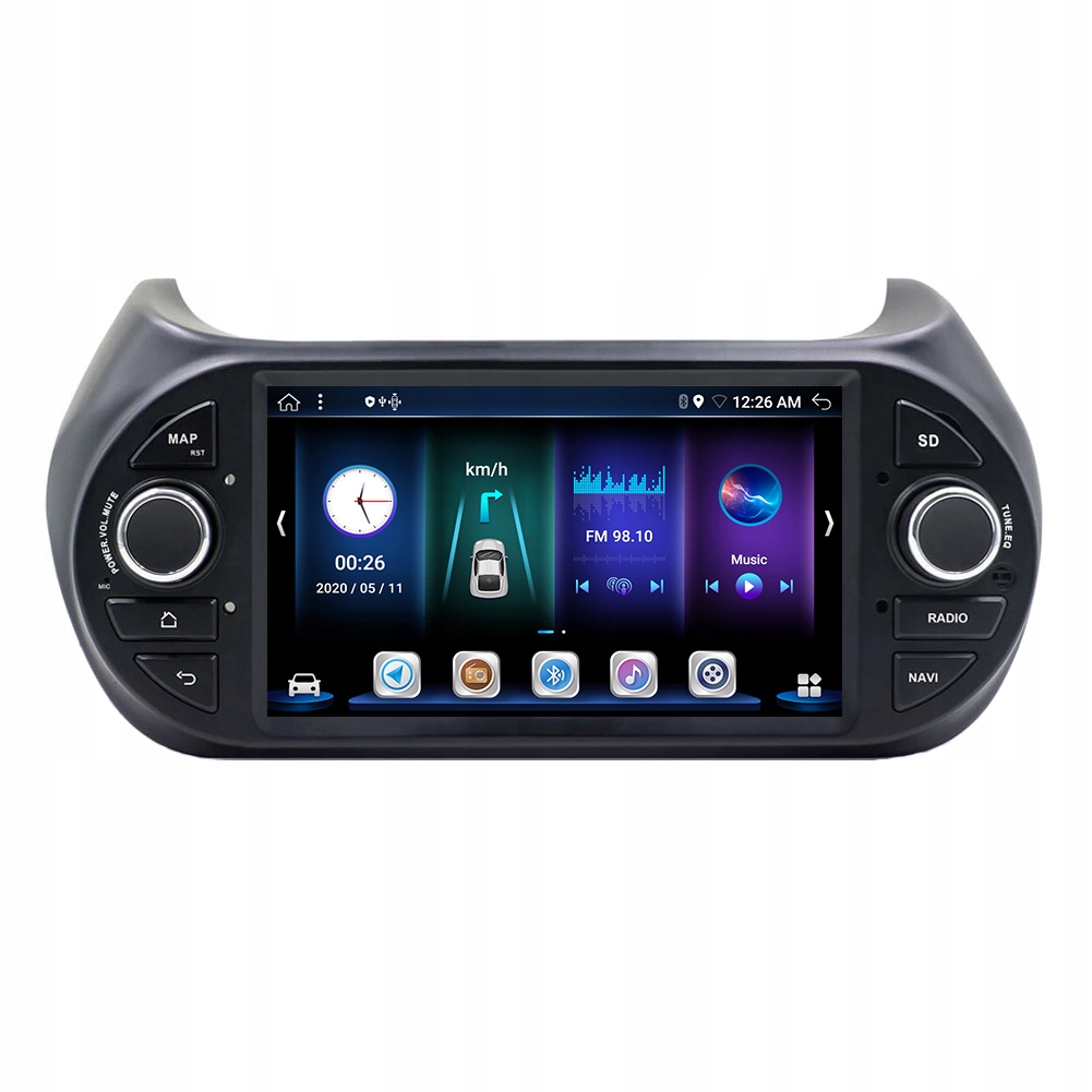 Autoradio Android 12 Per Fiat Fiorino/Qubo - 7 Pollici, CarPlay/Android Auto, Bluetooth, Controllo Volante
