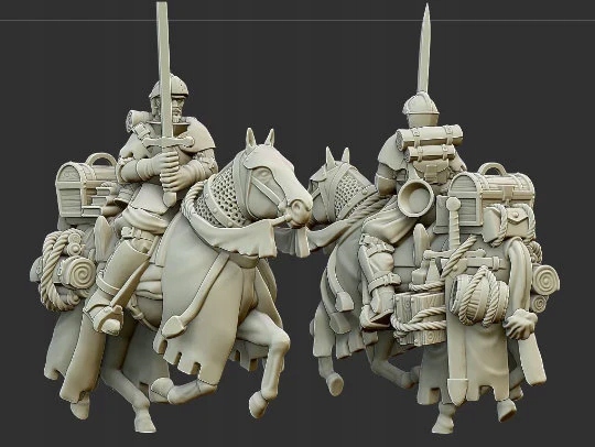 Highlands Miniatures Questing Knights Bretonian Cavalry CMD (3 modele) Rodzaj element terenu