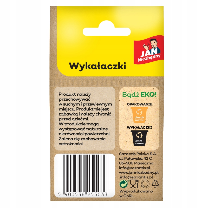 JAN NIEZBĘDNY WYKAŁACZKI DREWNIANE ZAPAS 100 SZTUK EAN (GTIN) 5900536255033