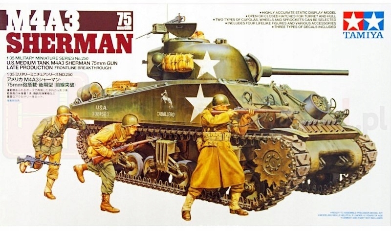 1:35 Tamiya 35250 M4A3 Sherman 75mm Gun Late