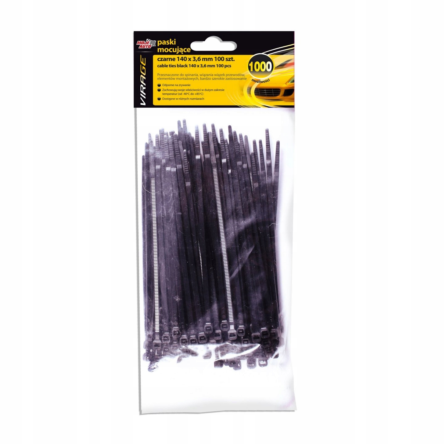 Крепежные ремни черный имеет Virage 140x3. 6mm x100