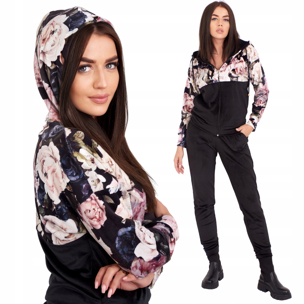 

Welurowy Dres Damski Bluza Spodnie Komplet ROZ-4XL