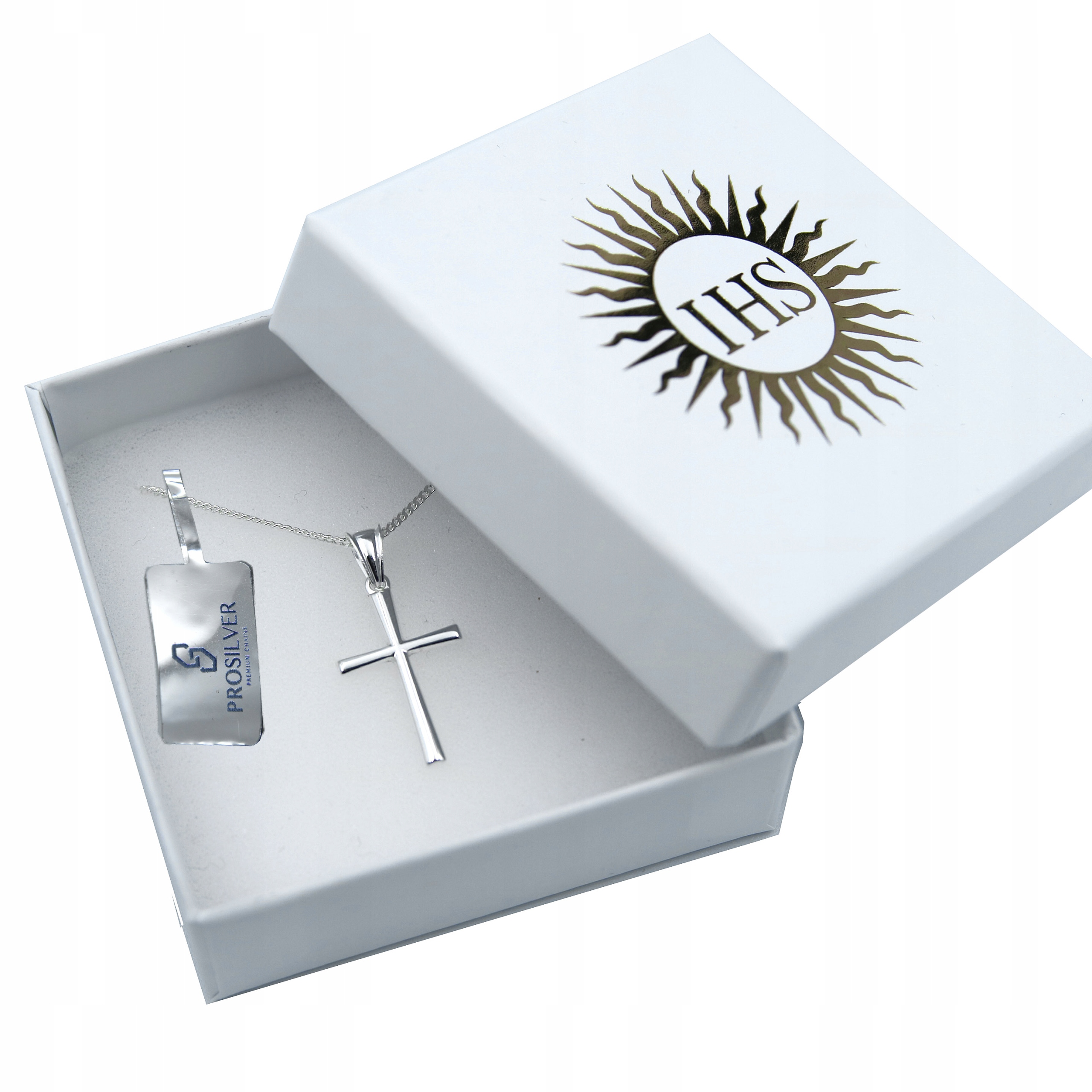 

Zestaw Srebrny Krzyżyk i Łańcuszek komunijny 45cm