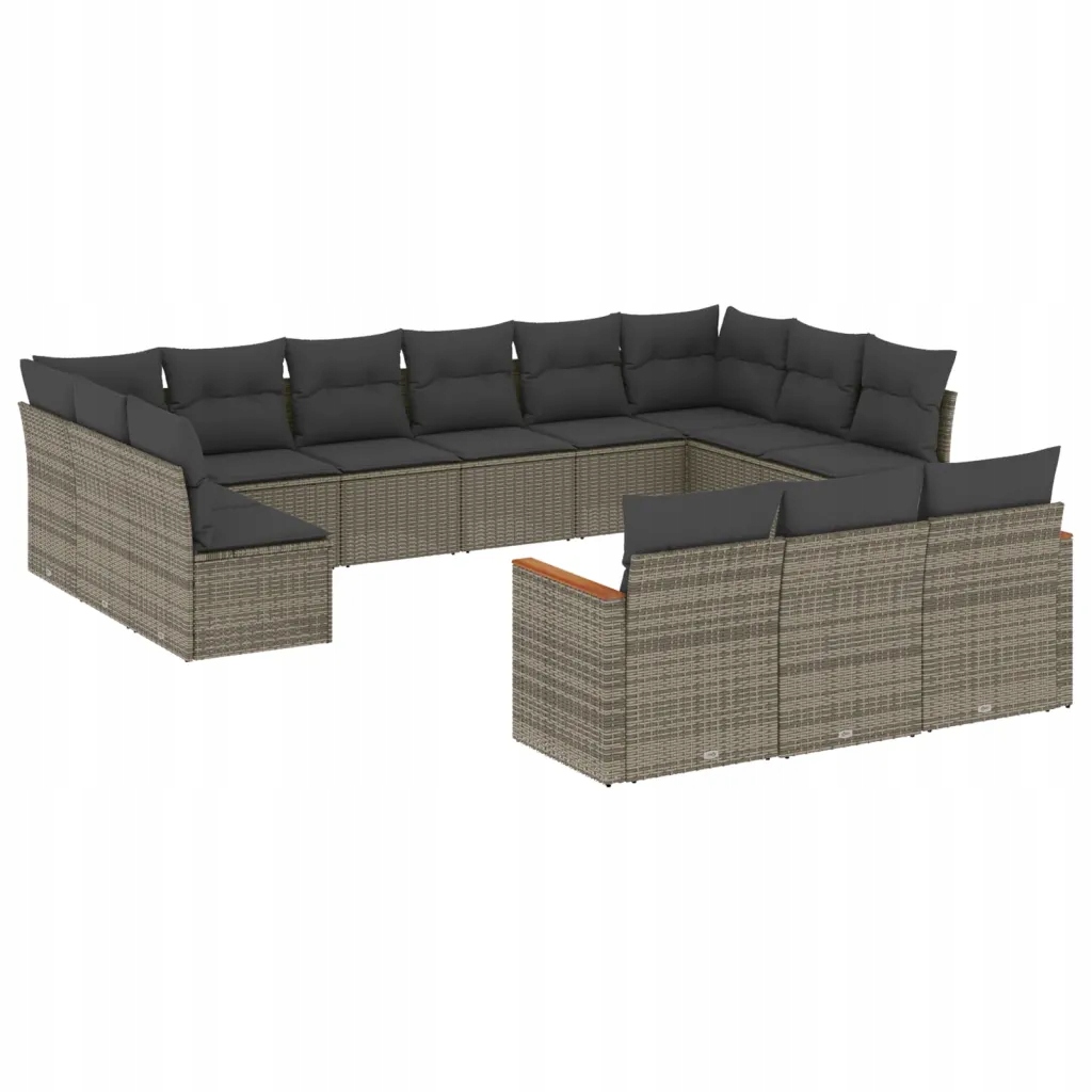 Modulární zahradní nábytek set šedý Pe ratan 62 x 62 x 69 cm