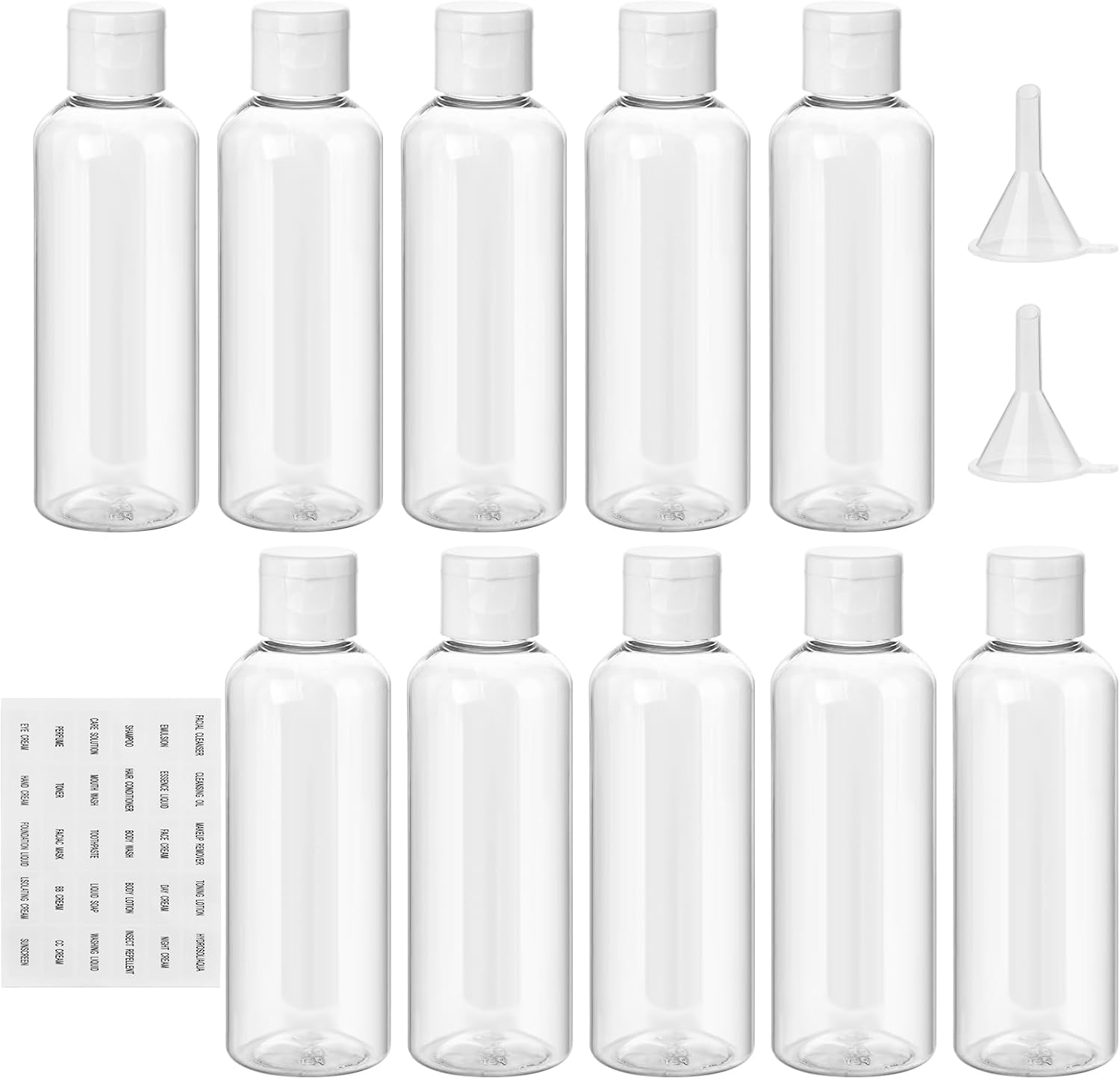 Průhledné Cestovní Láhve Průhledné Na Tekutiny Kosmetika Set x10