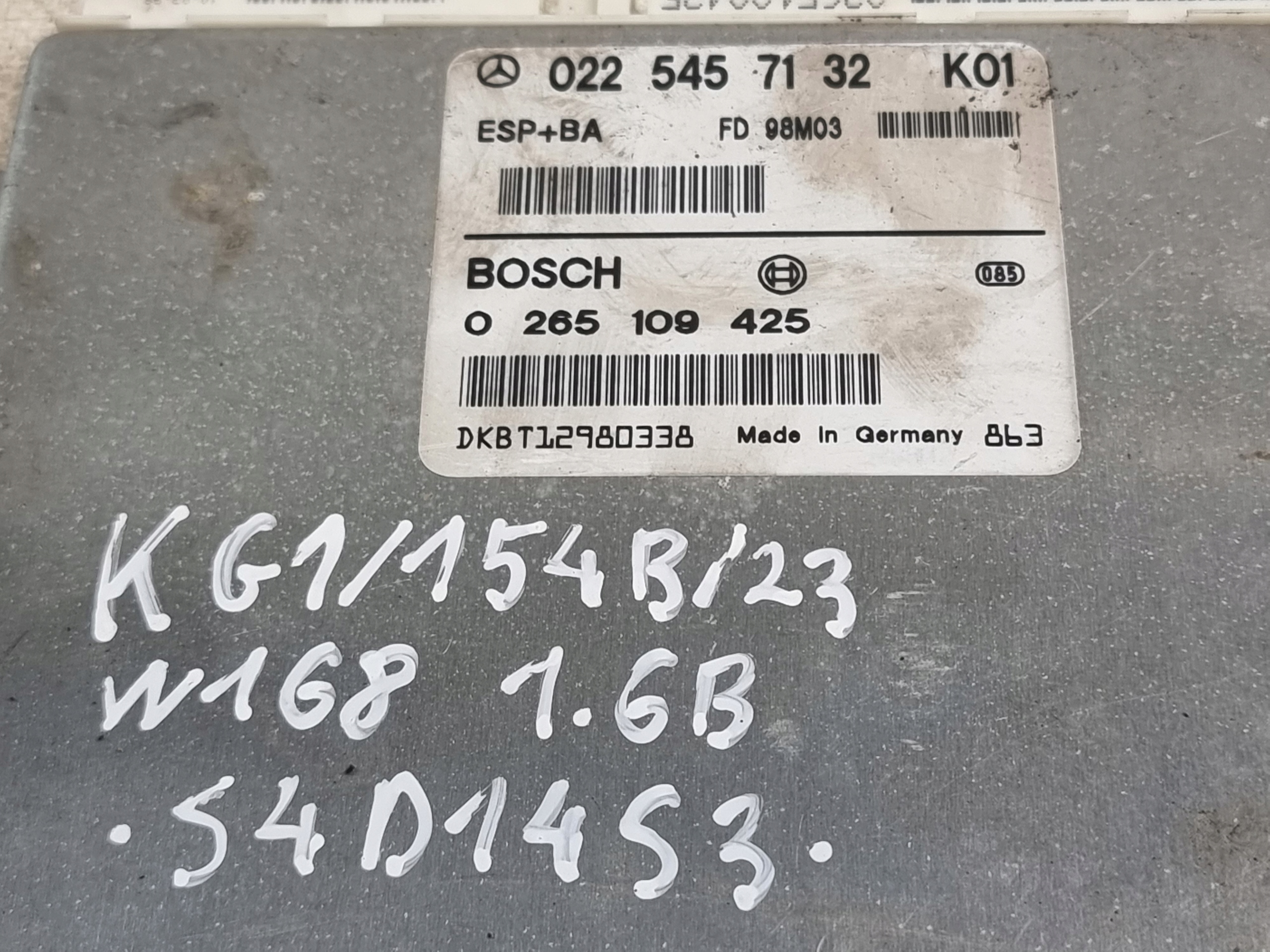 module control unit ESP OE 0225457132 MERCEDES A KLASA W168 1.6B