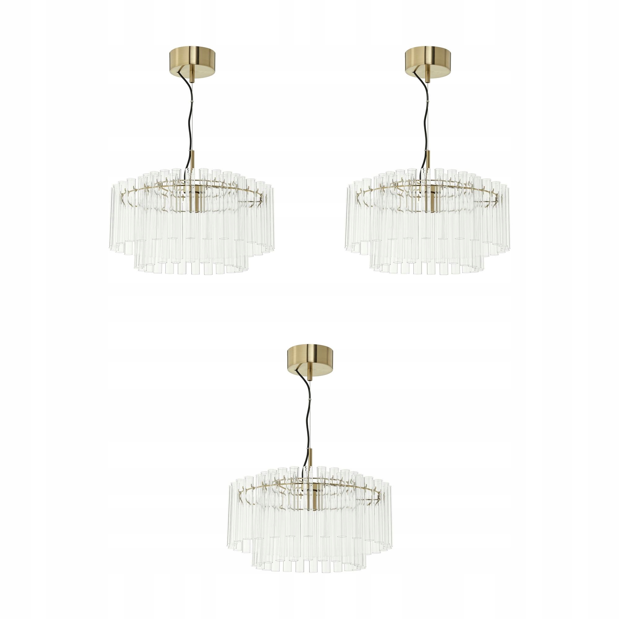 3 szt. Lampa wisząca Stockholm 2025 szkło mosiądz 54 cm
