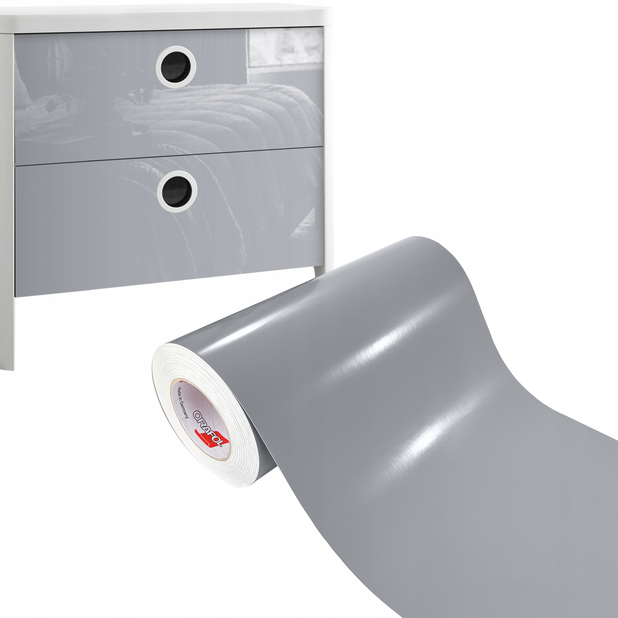 Dekorativní Pvc dýha Fólie Samolepicí Nábytek Šedý Lesk 33x900 cm