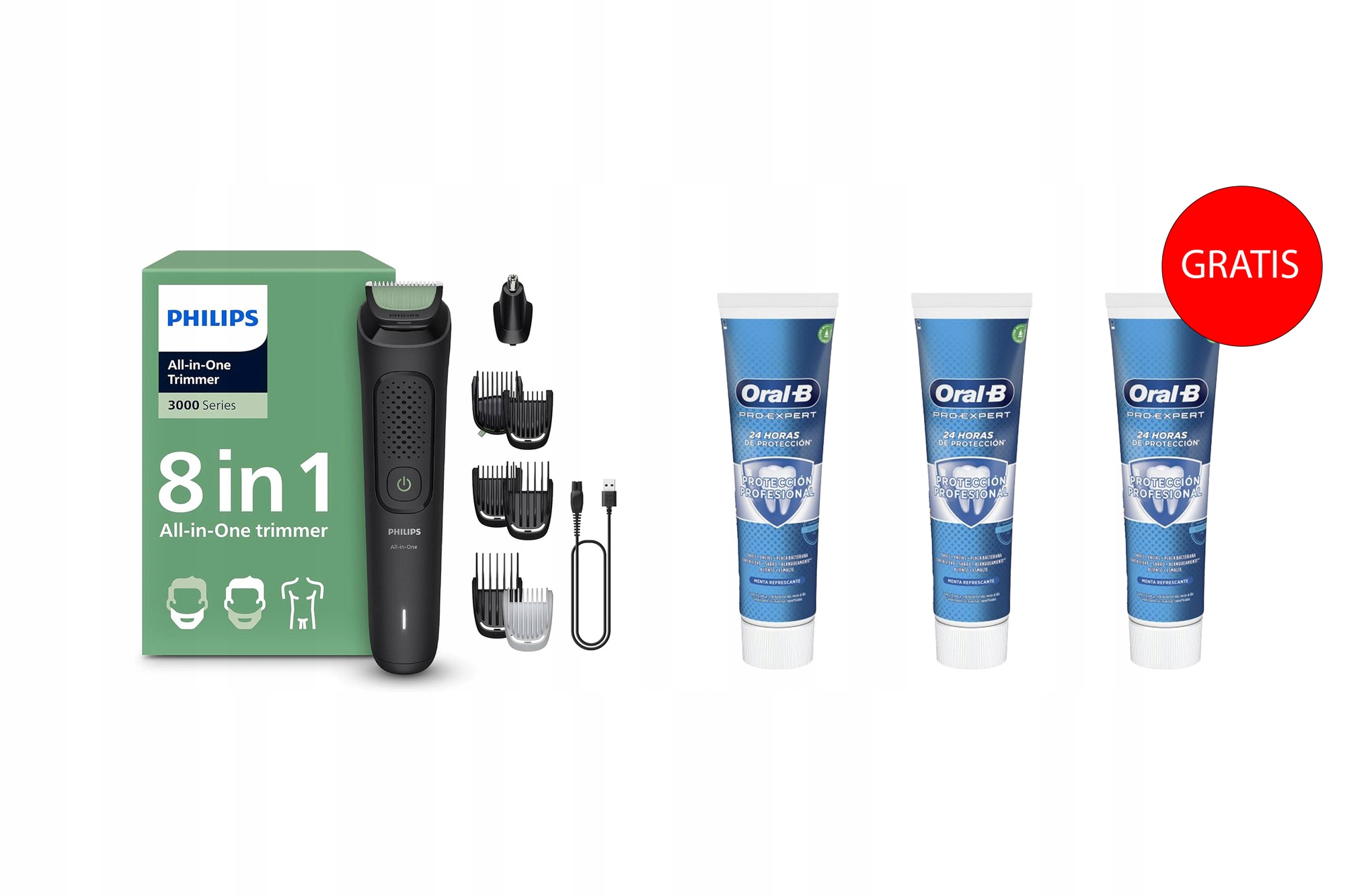 Multifunkční zastřihovač Philips řady 3000 MG3940/15 8v1 bonus