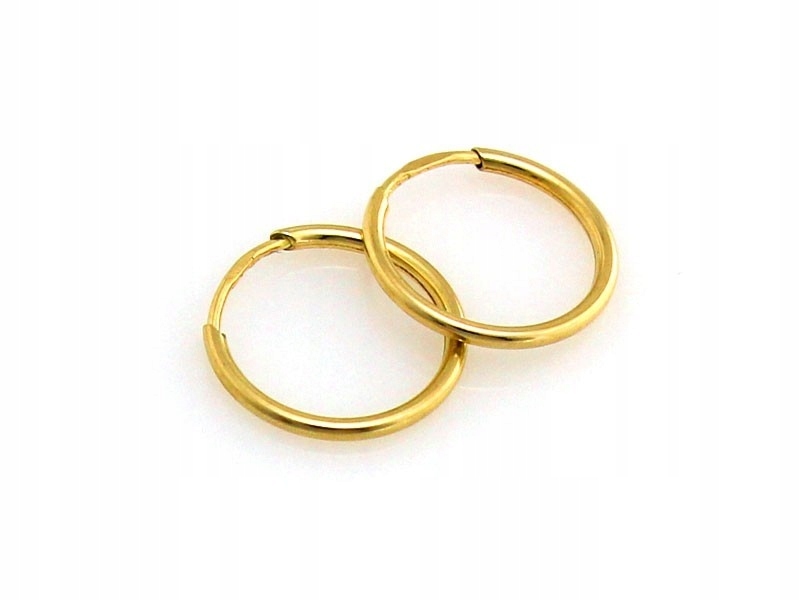 Zlaté Náušnice 585 kolečka 14 mm jemné šarží 0.35 g pro ženy