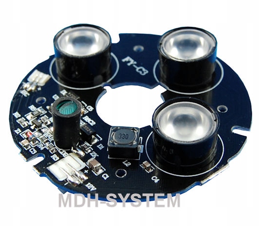 OŚWIETLACZ IR 3 LED REFLEKTOR PODCZERWIENI 20 m MODUŁ OŚWIETLACZA Rodzaj inny