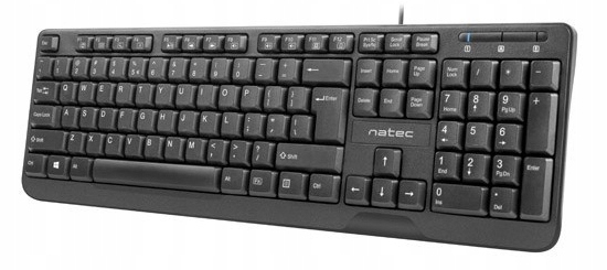 Natec, Klawiatura Trout Slim Usb, czarna