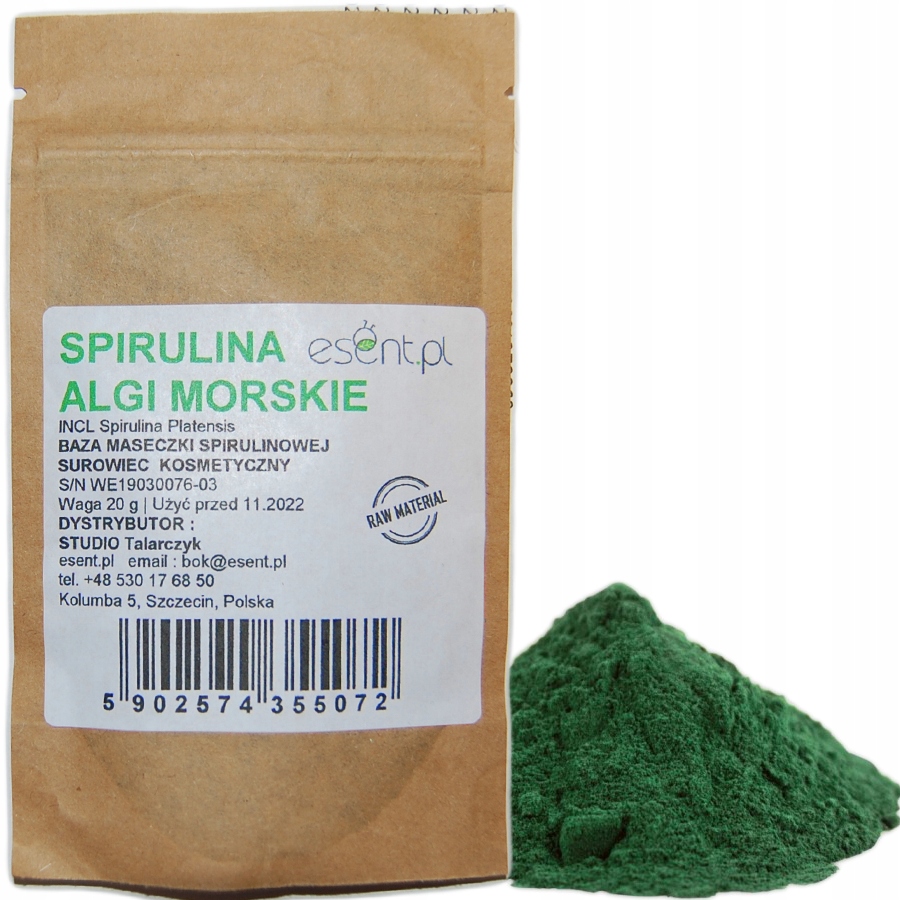 

Spirulina w proszku Naturalne Algi Morskie Esent