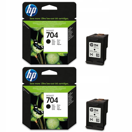 2 Oryginalne Tusze Hp 704 CN692AE Deskjet 2060 Ink Advantage Czarny Nowy