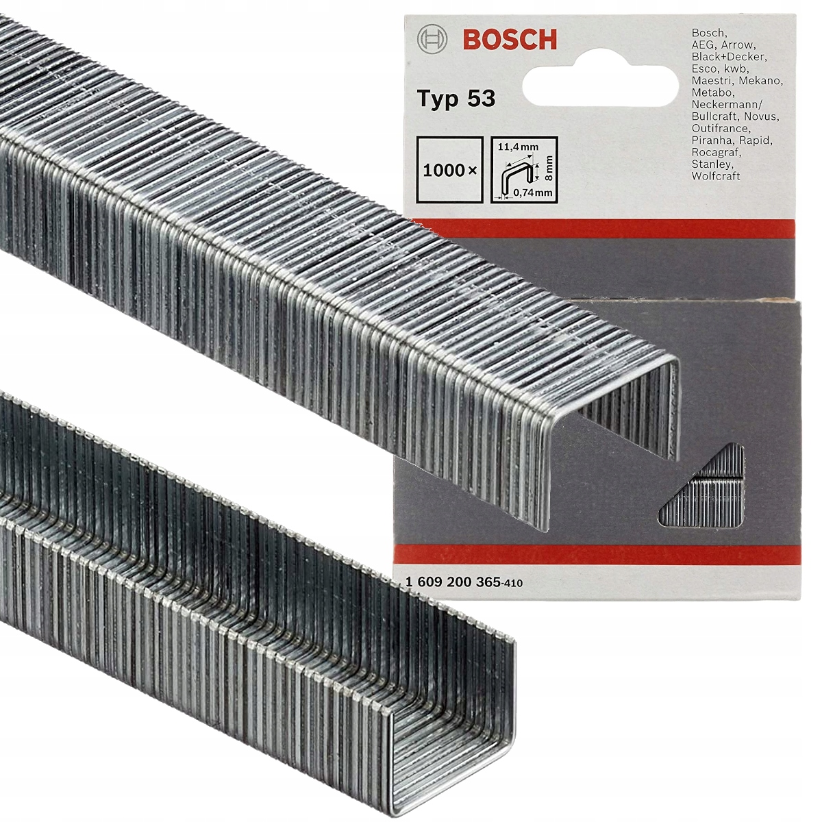 

Zszywki 11.4 x 0.74 x 8mm Typ 53 1000szt Bosch