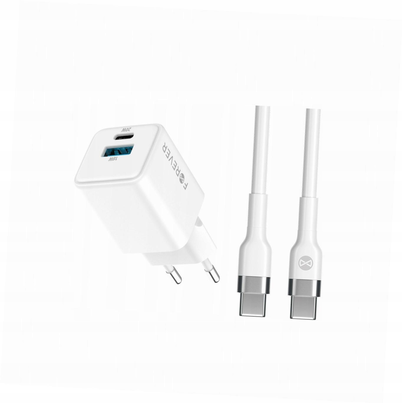 Szybka ładowarka GaN 20W 2 wejścia długim z kablem 2m do Xiaomi Redmi 9