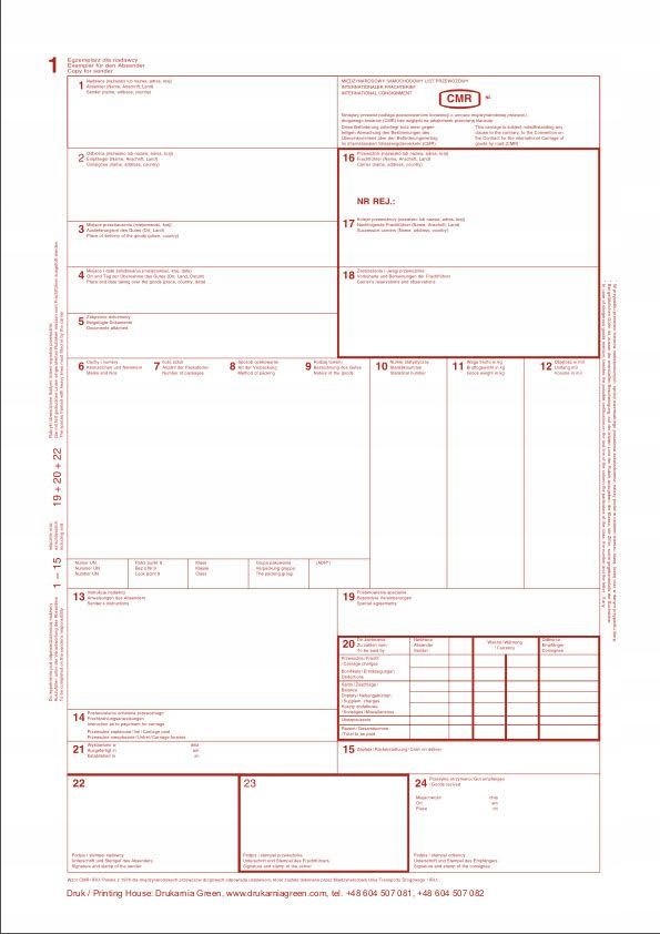 Cmr Mezhdunarodnaya Transportnaya Bukva 1 4 80 Kart Kupit S Dostavkoj Iz Polshi S Allegro Na Fastbox