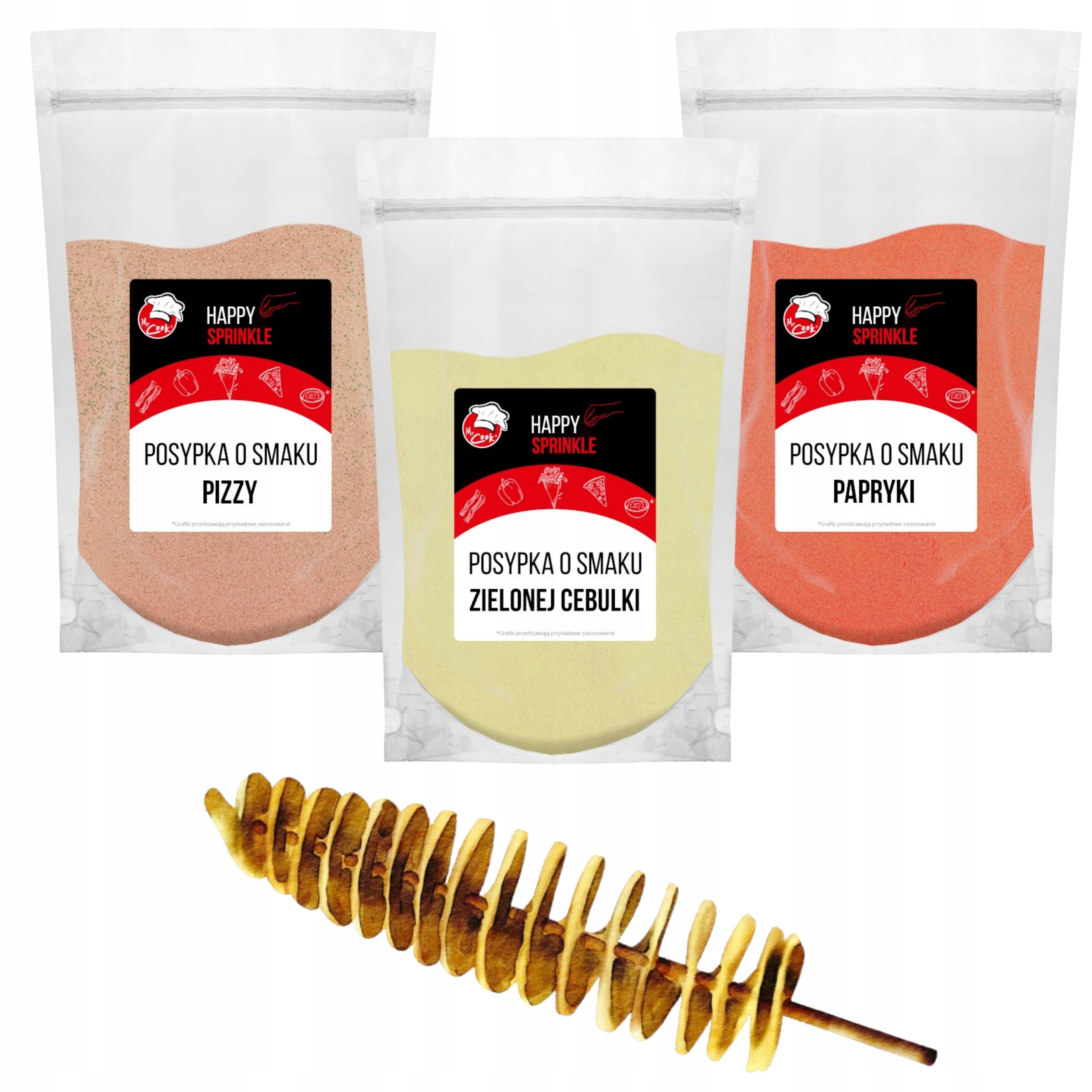 Levně Sada kořenících posypek 3x500 g na chipsy a brambory, hranolky a pokrmy