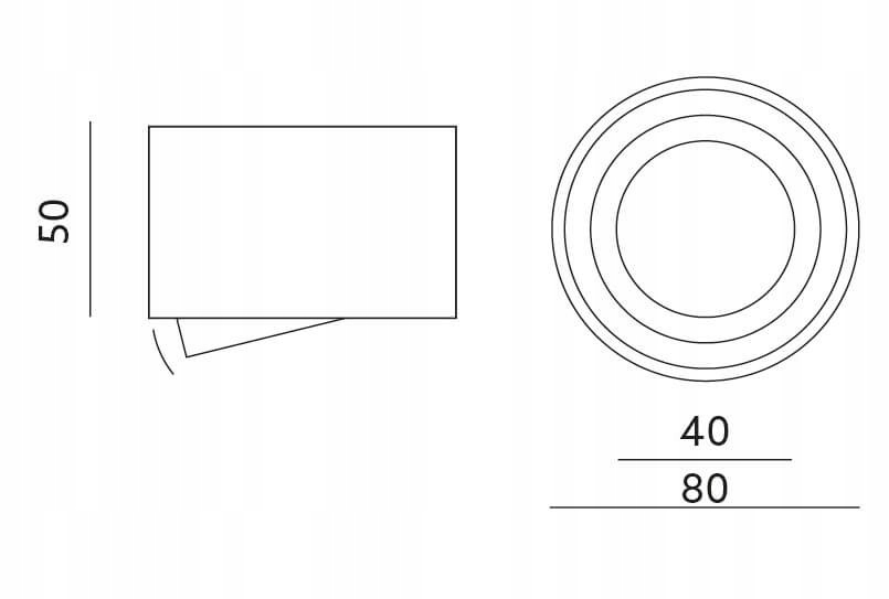 Oprawa Natynkowa HALOGENOWA TUBA Ruchoma + LED 5W Długość/wysokość 5 cm