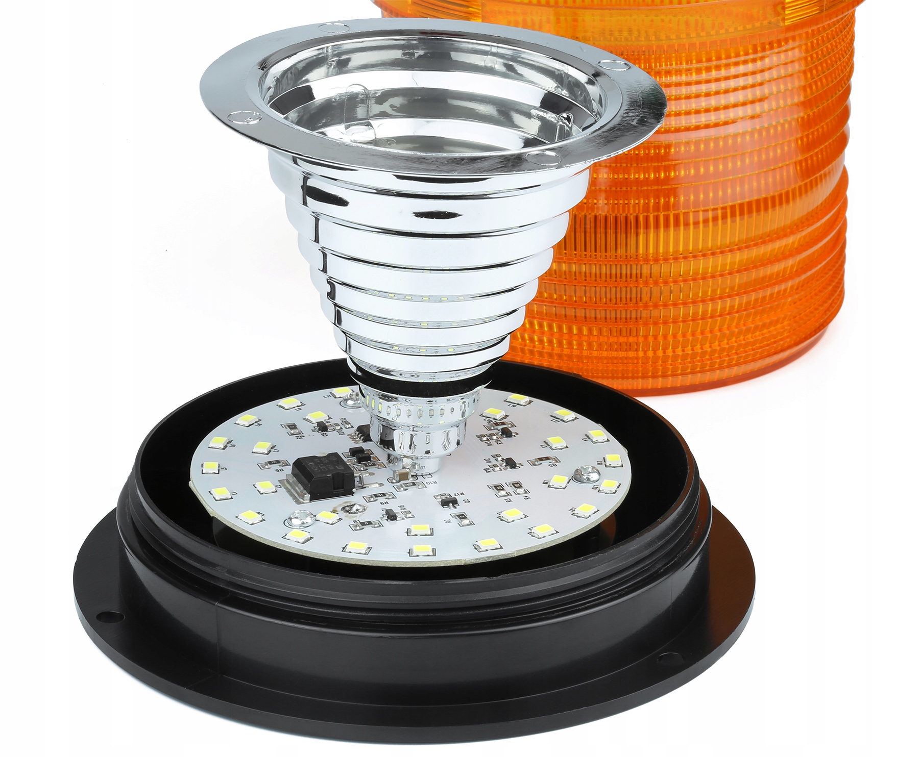 BŁYSKOWA LAMPA OSTRZEGAWCZA KOGUT LED MAGNES 12/24 Waga produktu z opakowaniem jednostkowym 1 kg