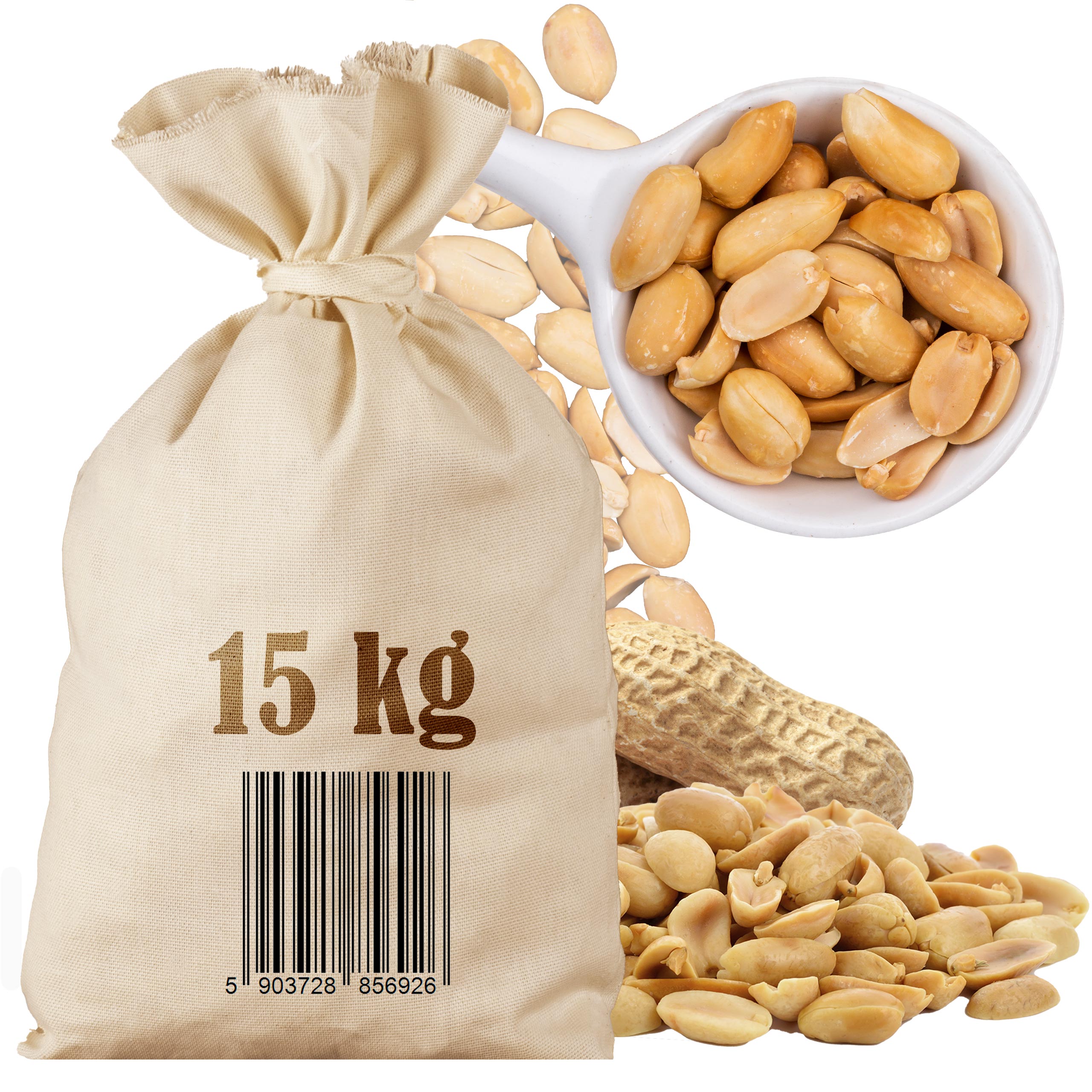 Levně Arašídové Ořechy Pražené Poloviny 15 Kg Sáček Velkoobchod