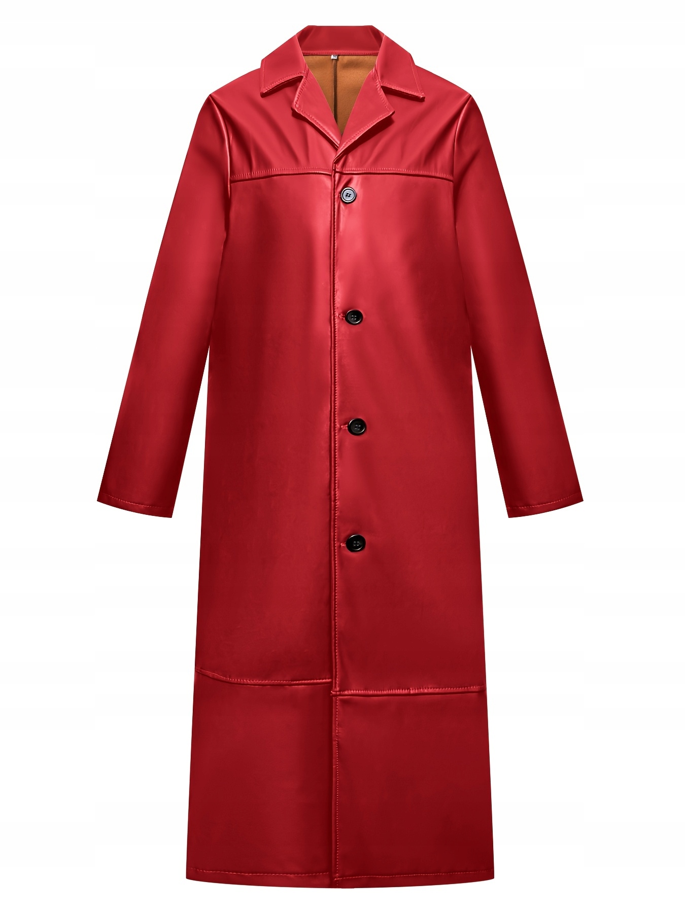 ELEGANCKI DŁUGI MĘSKI PŁASZCZ ZIMOWY JESIENNY SKÓRZANY Marka inna