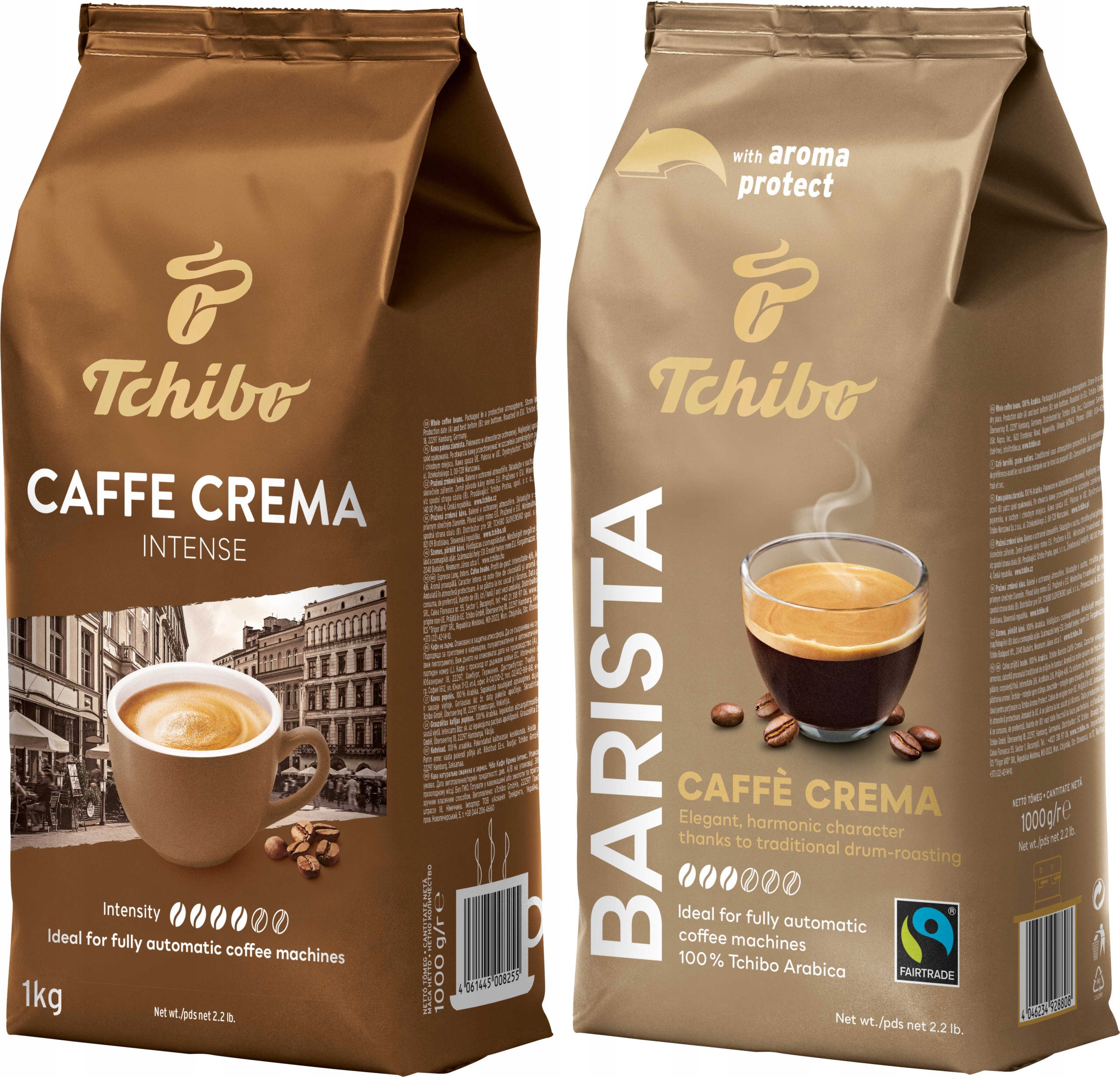 Levně Káva zrnková Tchibo Barista Crema a Caffe Crema Intense Sada 2 x 1 kg