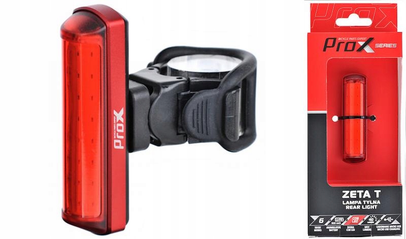 

Lampa Tył Prox Zeta T Cob Led 40LM Usb Rowerowa Fv