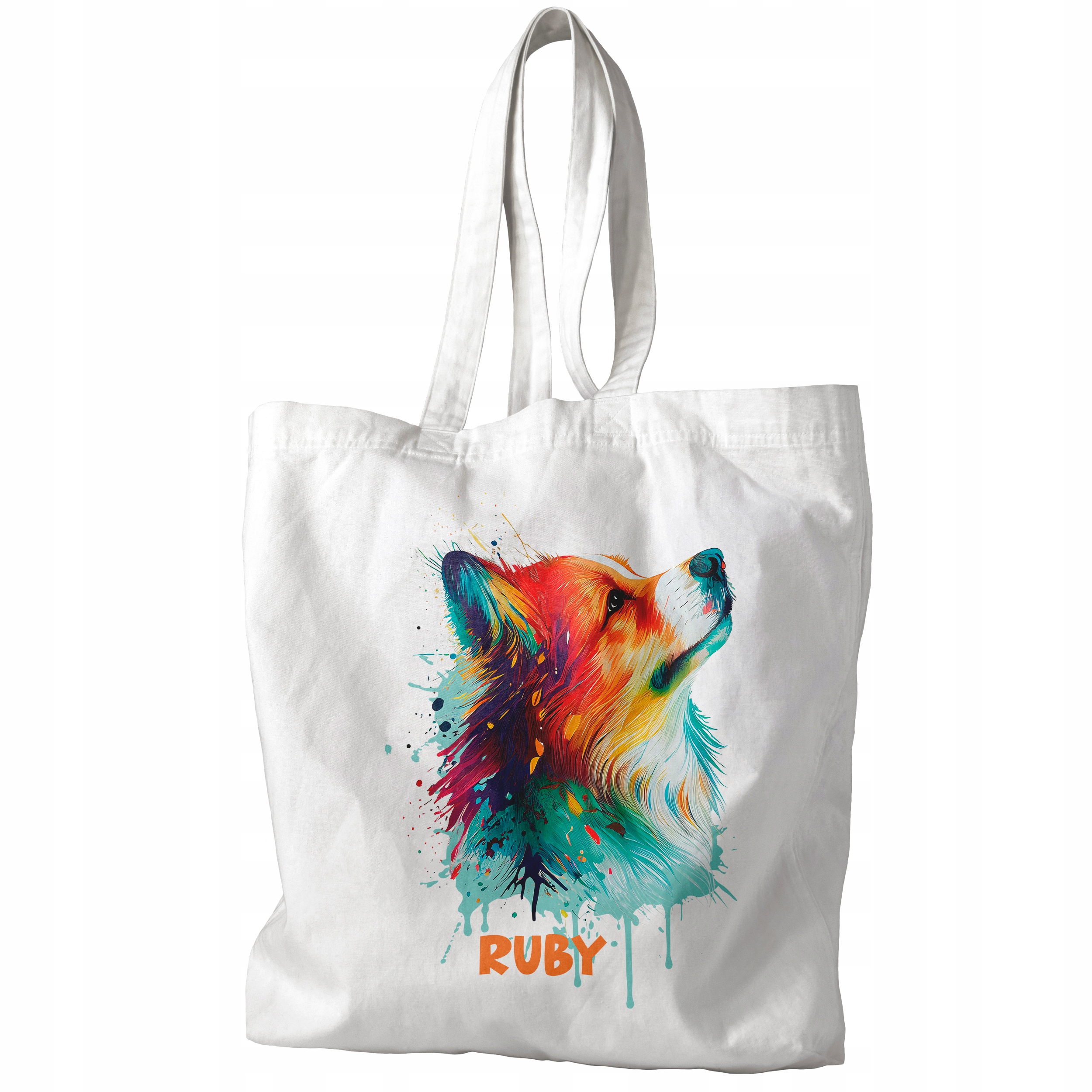 TORBA PIES KORGI PEMBROKE EFEKT 3D IMIE Materiał bawełna