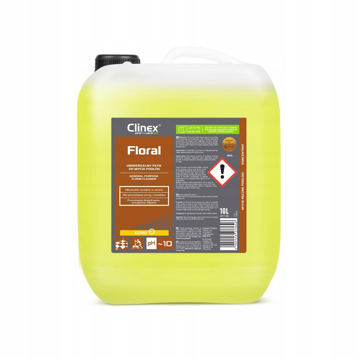 Levně Tekutý mycí prostředek na podlahy Clinex Floral Citro 10L