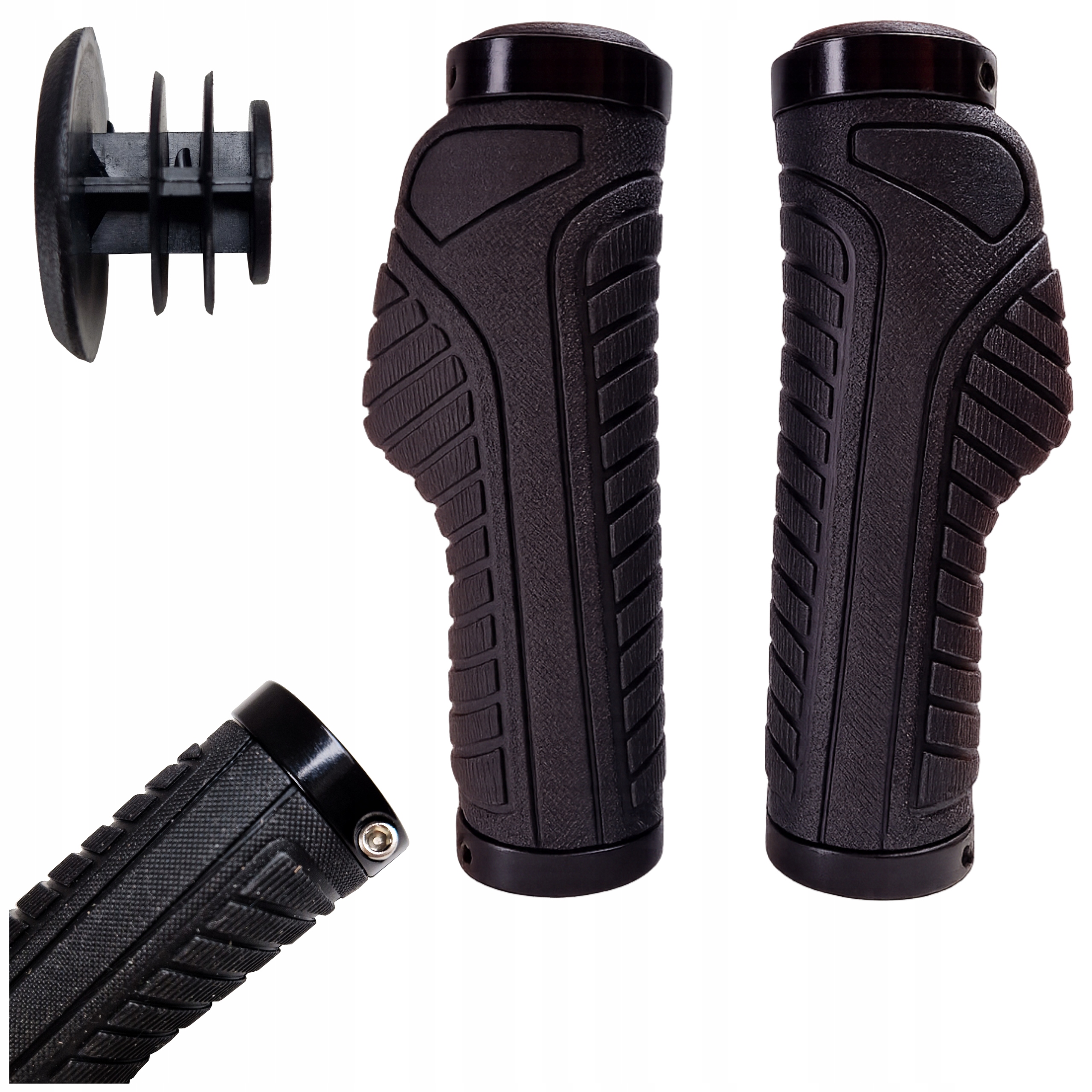 Велосипедные ручки VELOXO HANDLINE, черные, удобные, с болтами, 132 мм