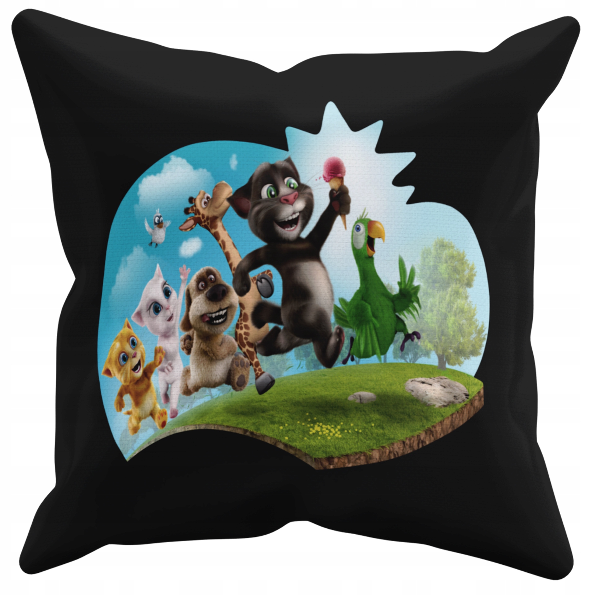 POSZEWKA NA PODUSZKĘ JAŚKA DO PRZEDSZKOLA TALKIN TOM + IMIĘ GRATIS Kolor dominujący czerń