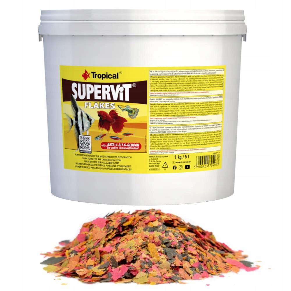 Levně Tropical Supervit Kbelík 5L/1kg Krmivo Krmná Směs pro ryby v akváriu Všeobecné