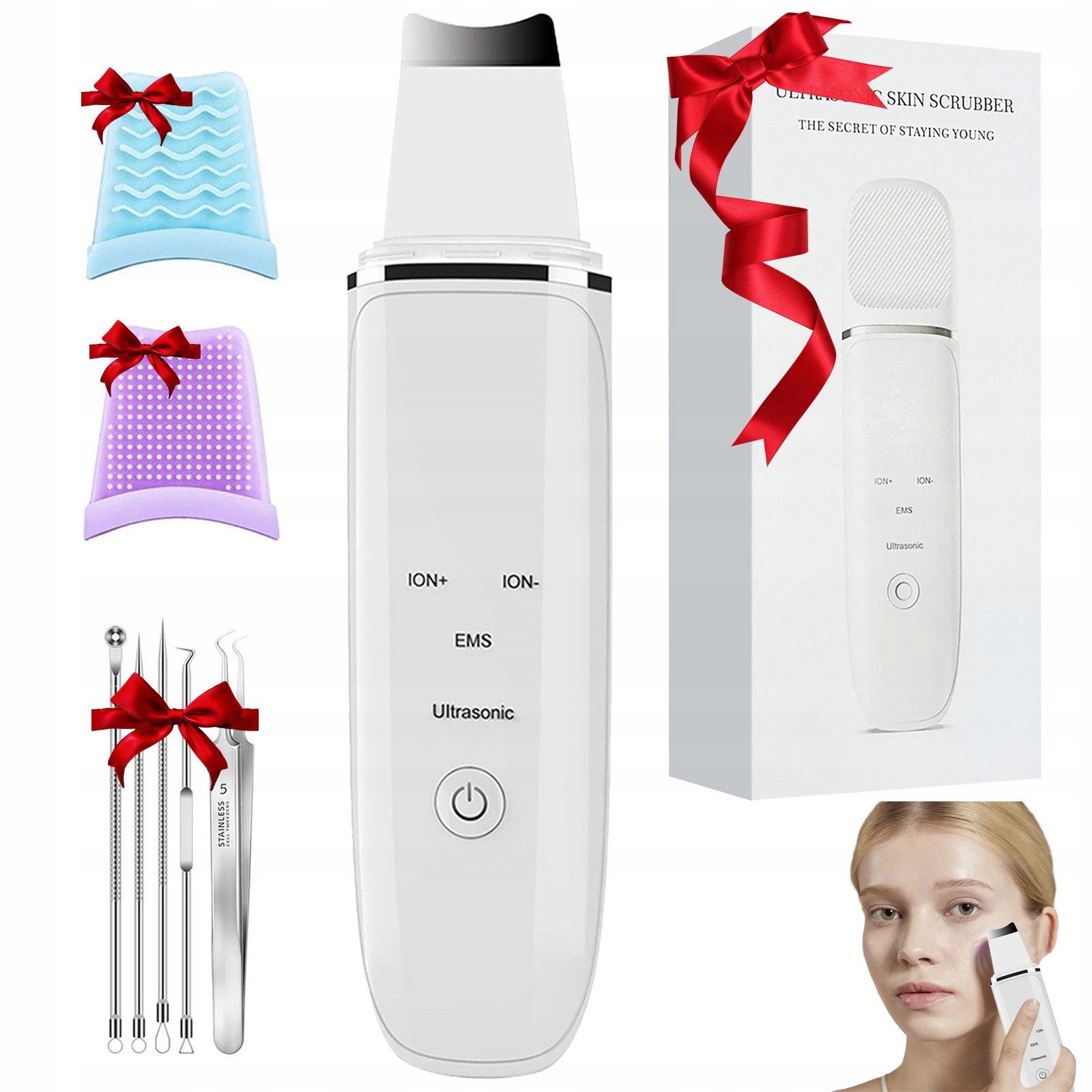 Kavitační Peeling 4V1 Iontoforéza Sonoforéza Čisticí Sada