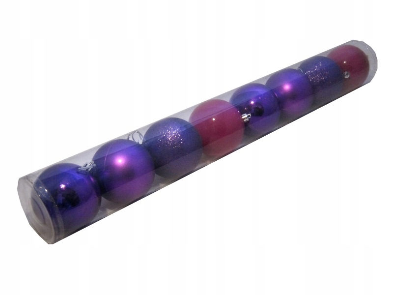 

Bombki Fioletowe/różowe 6cm Tuba 8szt