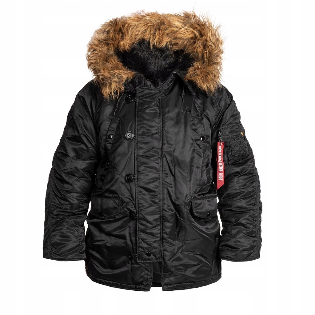 Zimní bunda parka s kapucí pánská Alpha Industries N3B Black S