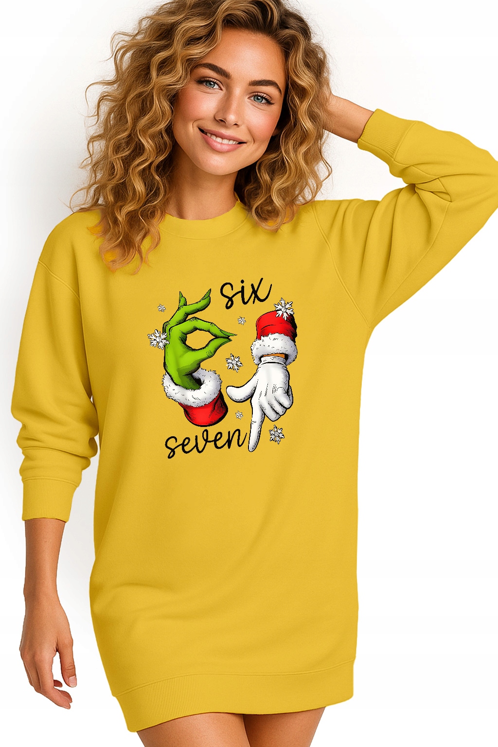 Mikina Vánoční Oversize Šaty Six Seven 67 Grinch Dárek XL