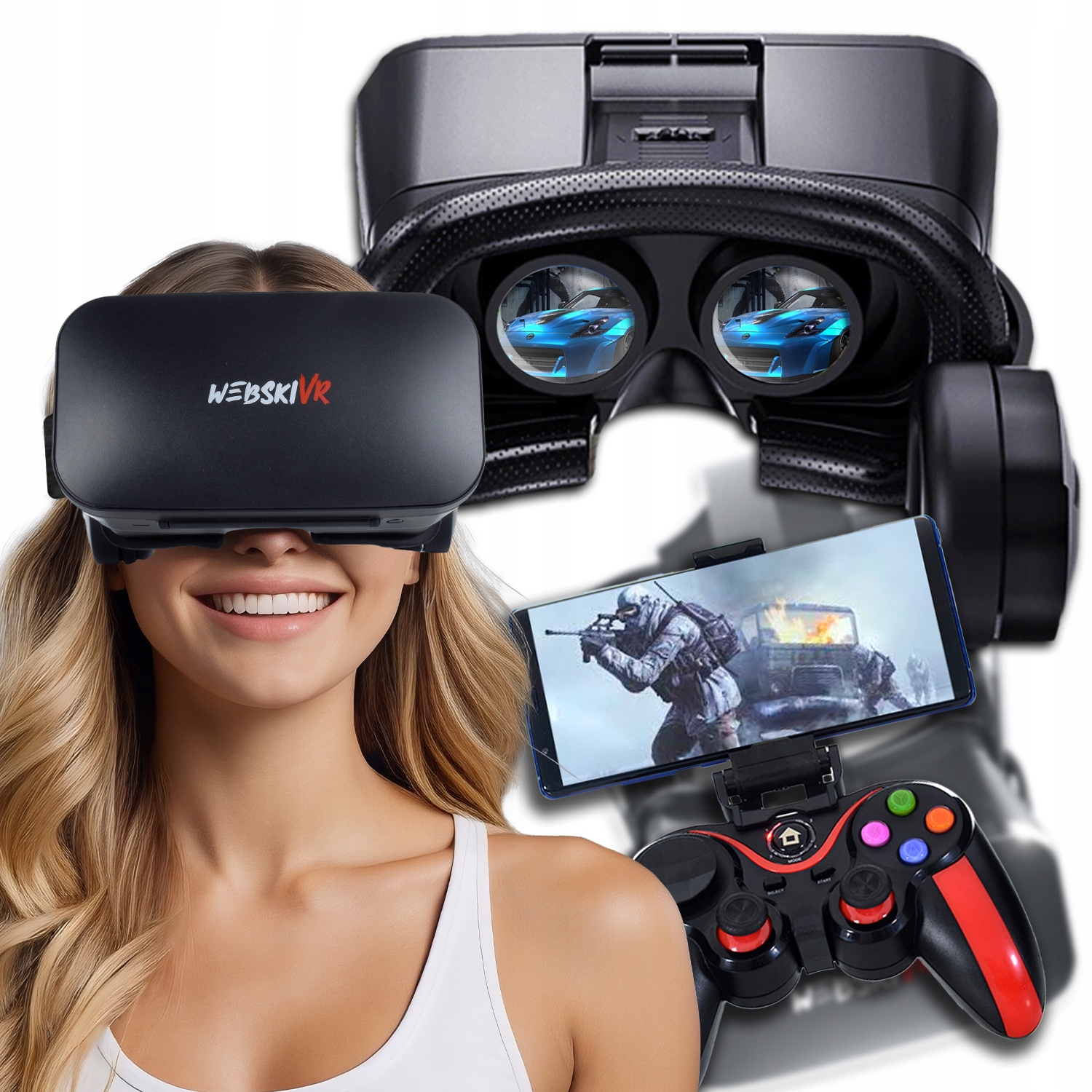 Brýle Vr Virtuální Brýle Pro Telefony, Chytré Telefony, Hry, Filmy, 360 3D, Dálkové Ovládání