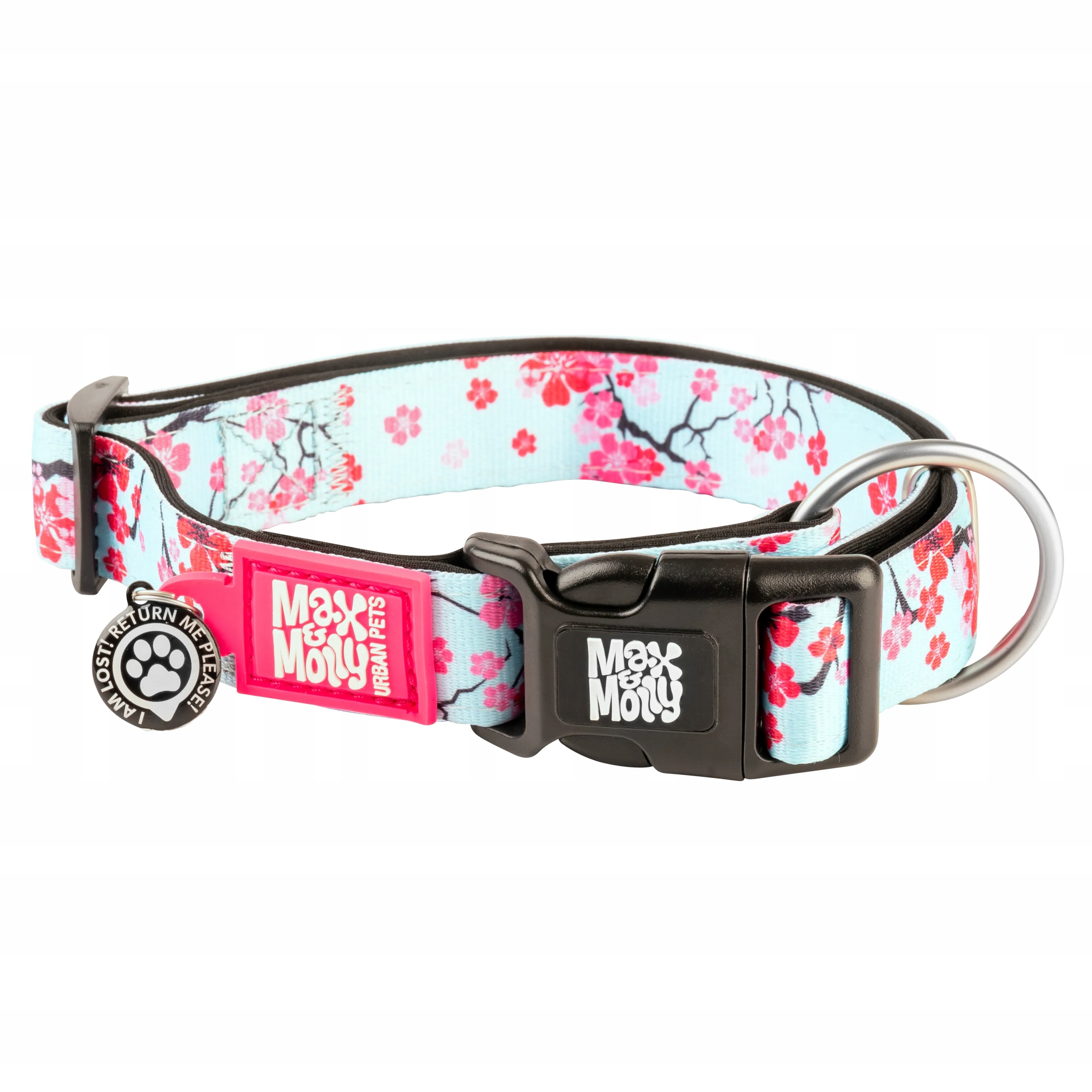 Max&Molly Cherry Bloom Collar obroża z zawieszką smart Tag dla psa L