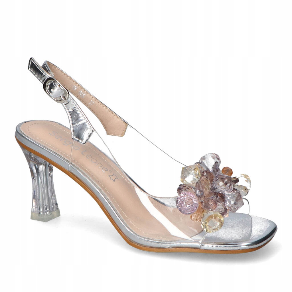 Transparentní sandály Sergio Leone SK045 Stříbrné 36