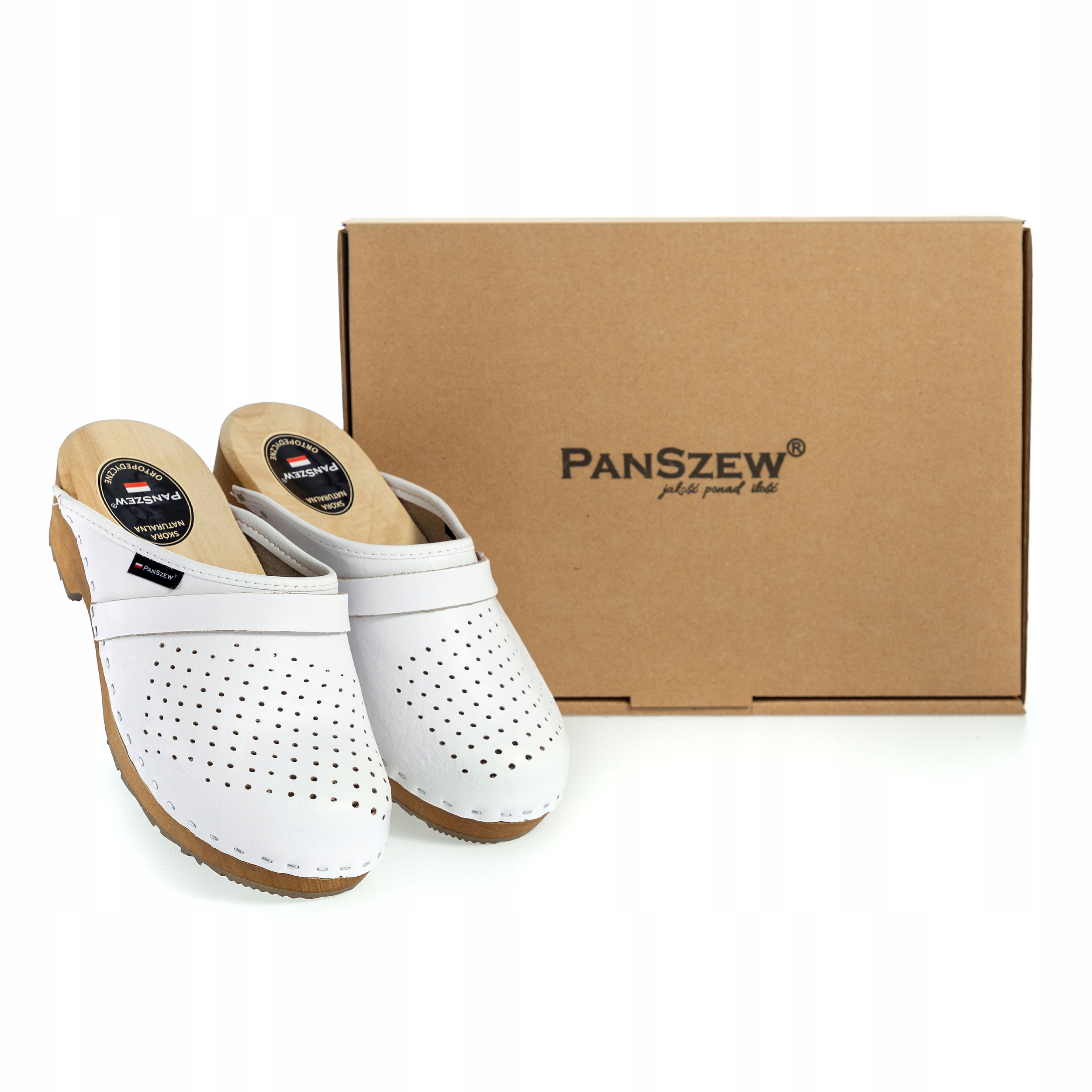 PanSzew Drewniaki ORTOPEDYCZNE ze Skóry Naturalnej Buty MEDYCZNE 35-41 Rozmiar 40