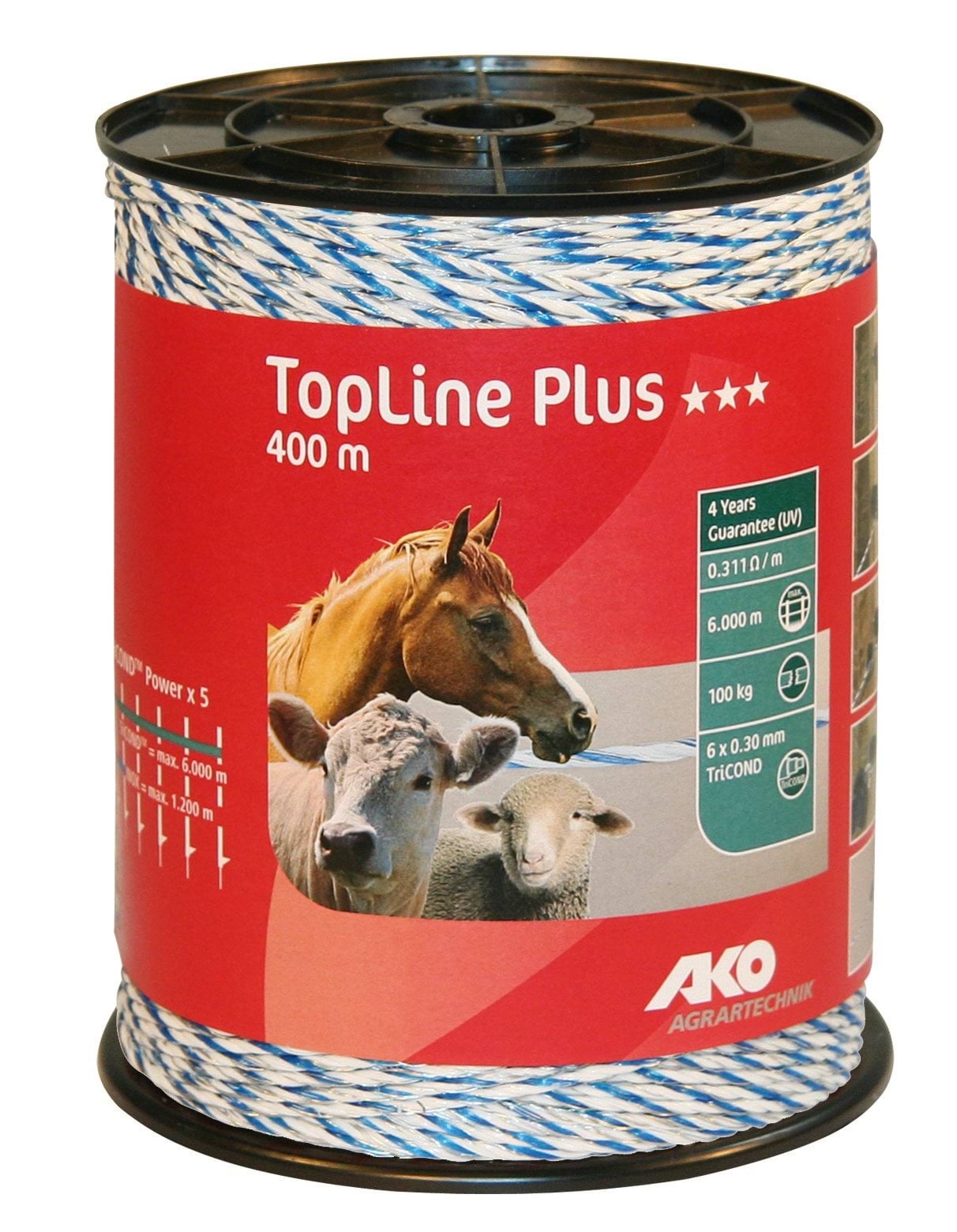 Pletená Plotová Linka Top Line Plus Tricond 400 m Bílo Modrá