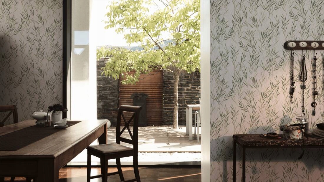 TAPETA ŚCIENNA ZIELONE LISTKI OLIWNE AS CREATION Rodzaj flizelinowa
